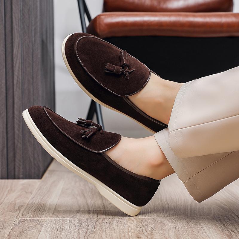 Fashion Fashion Soft Moccasins Fashion Brand Loafers Simple Slip On Shoes Elegantes Male Business Shoes New Leather Mens Casual Flats