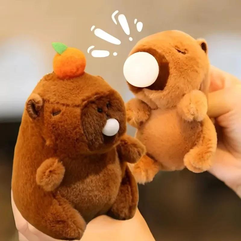 Spit Bubble Capybara Plush Keychain Plush Bag Pendant Doll Gift Pendant Cute Car Keychain Pography Accessories