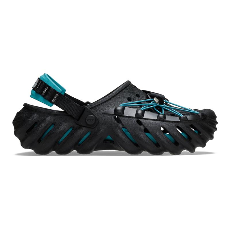 Crocs Echo Reflective Laces Clog Sandals Unisex 'Black Teal'