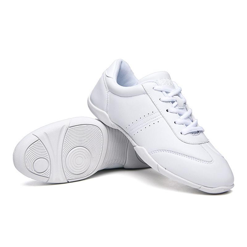 Dam Cheerleadingskor Flickor Andningsbara Dansskor Lätta Cheer-skor Vita Träningsskor Fitness Gymnastik Yoga