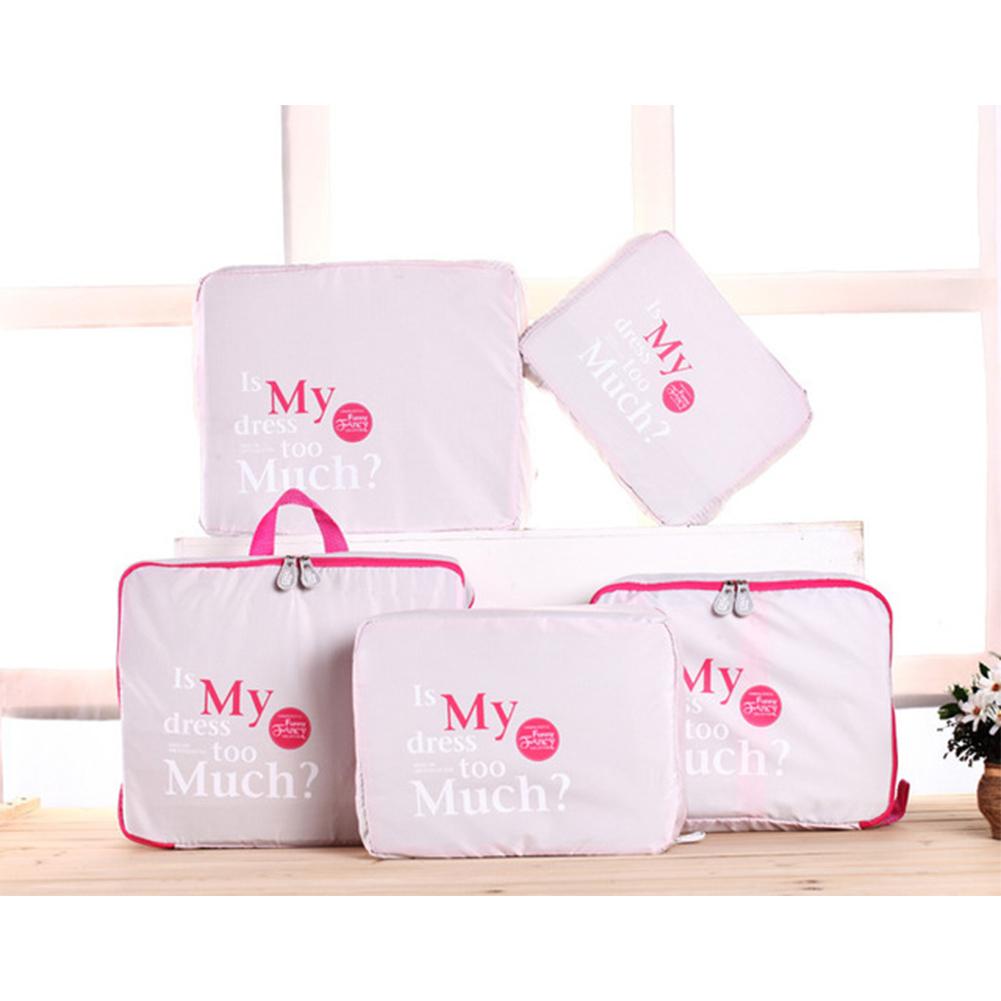 5Pcs/Set Waterproof Mesh Zipper Luggage Bag for Travel Clothes Storage