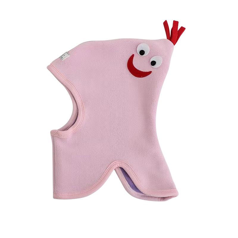 Niedliche Babymütze, Schal, einteilig, weiches Fleece, Herbst/Winter, Kinder-Beanie, warme Ohren, Nackenschutz, Cartoon-Kinderkappe