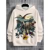 Boys' High-quality 3D Wear-resistant Polyester Fiber Material, Boys' Digital Dinosaur Printed Hooded Sweatshirt