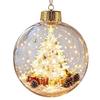 Transparent Christmas Ball Ornament 2D Flat Pattern Lightweight 3D Acrylic Pendant Compact Shatterproof Clear Sphere Bauble