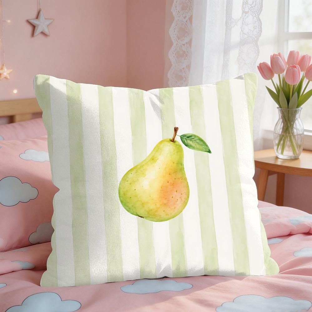 Simplicity Striped Lemons INS Cushion Cover Short Plush Pillow Case Room Sofa Cushion Covers Home Decor Funda