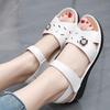 Elegant Women's Wedge Heel Sandals: Breathable, Solid Color, Soft Sole, Wear-Resistant, Fashionable Mom's Slip-ons