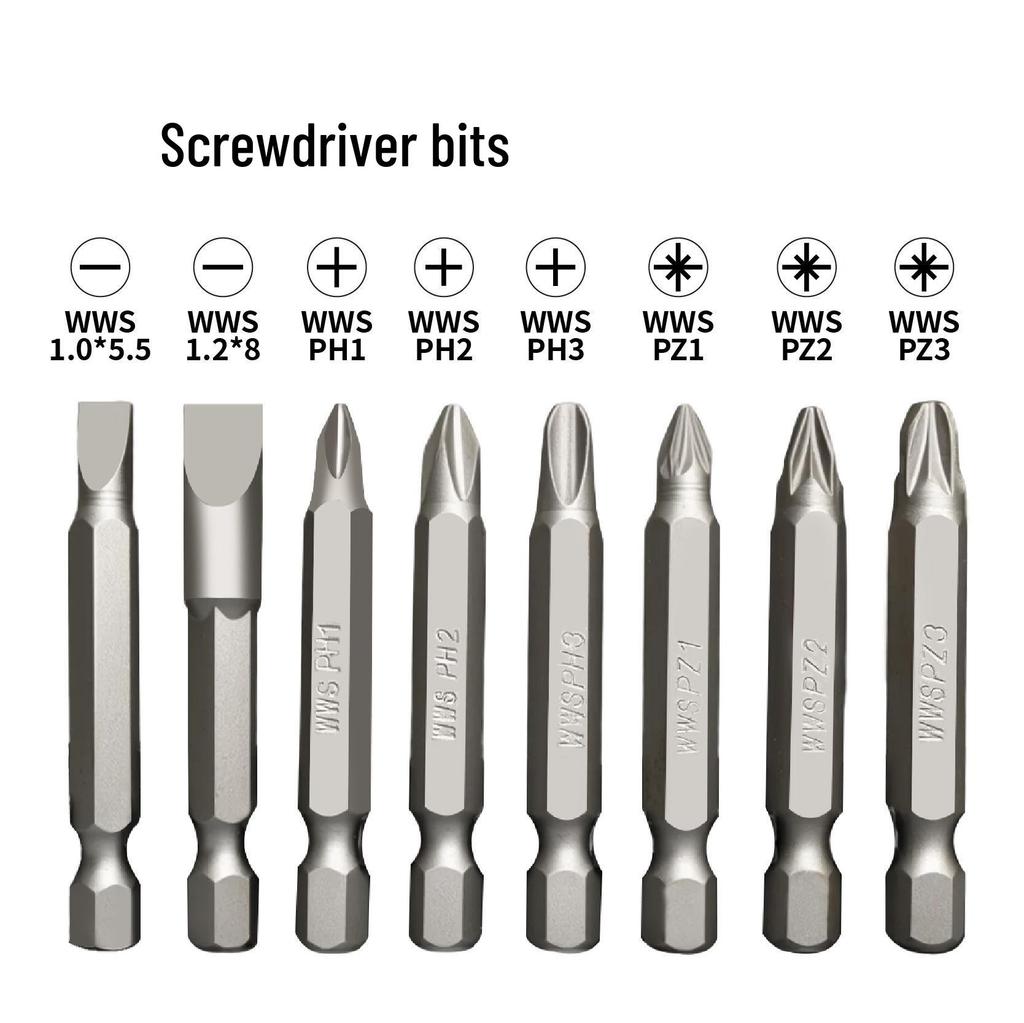 Magnetic Hex Hand Drill: Multi-Tool Set with Cross Electric Screwdriver Bit, Socket, and Corner Driver In Plastic Box