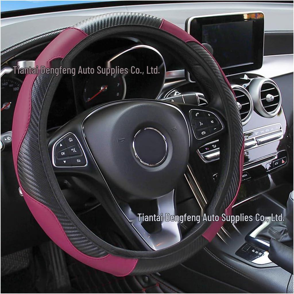 Universal Four-Season Faux Carbon Fiber Steering Wheel Cover for SUVs and Sedans