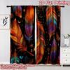 2D Flat Printing 2pcs Curtain Party Window Curtains Dreamcatcher and Colorful Feathers Digital Printed Polyester Drapes Seasonal