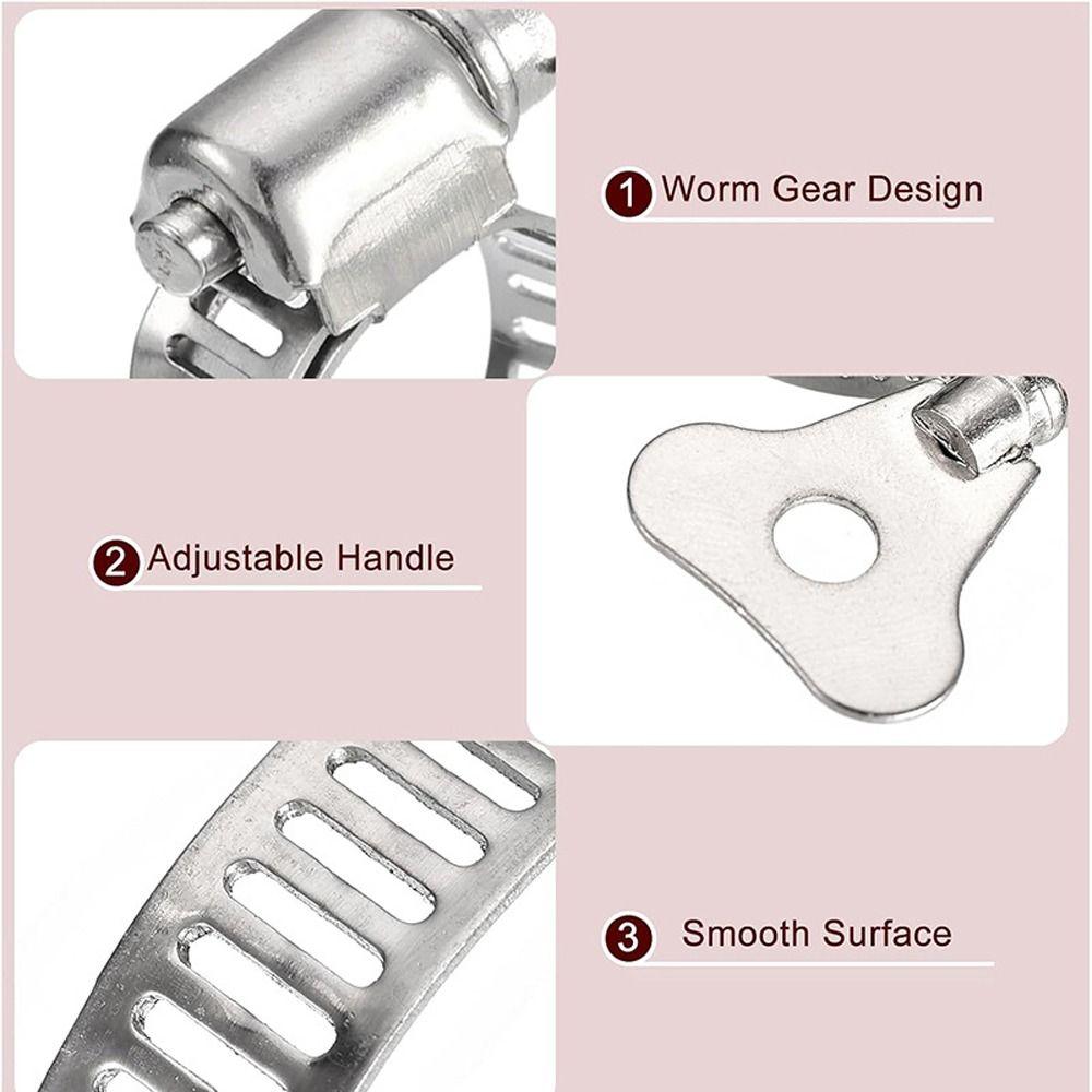 4pcs 22-32mm Flagpole Clamp with Carabiner Rope Hook High Quality Hose Clamp  Garden