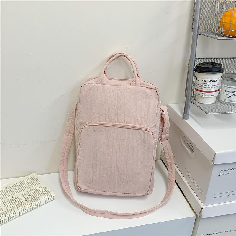 

Tablet bag, simple nylon cloth bag, commuter women s shoulder bag, large-capacity handbag, student class messenger bag розовый