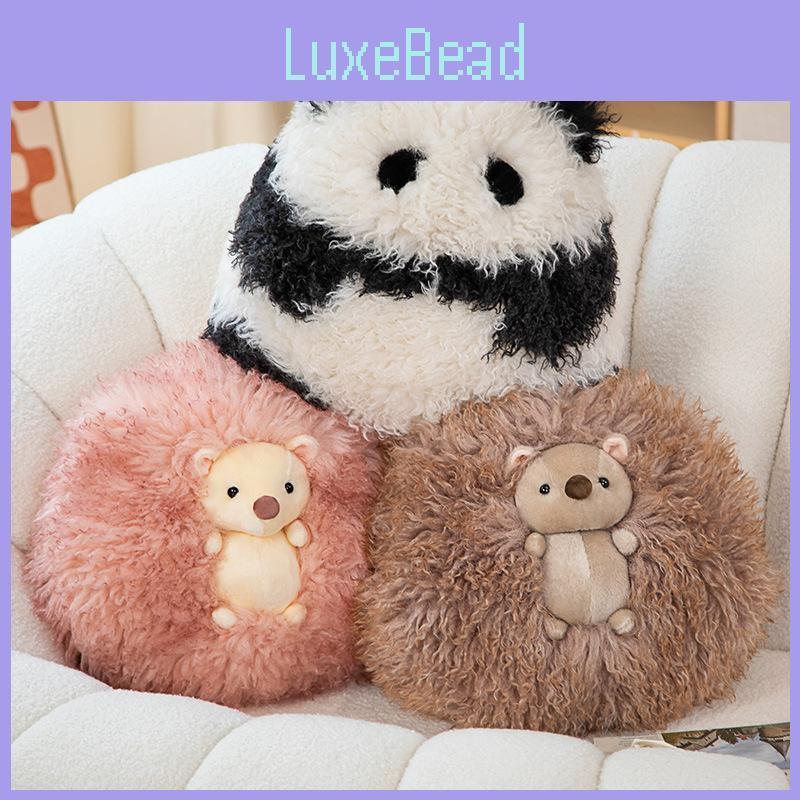 Cartoon Panda Hedgehog Plush Pillow Lumbar Cushion For Kids And Sofa Decor