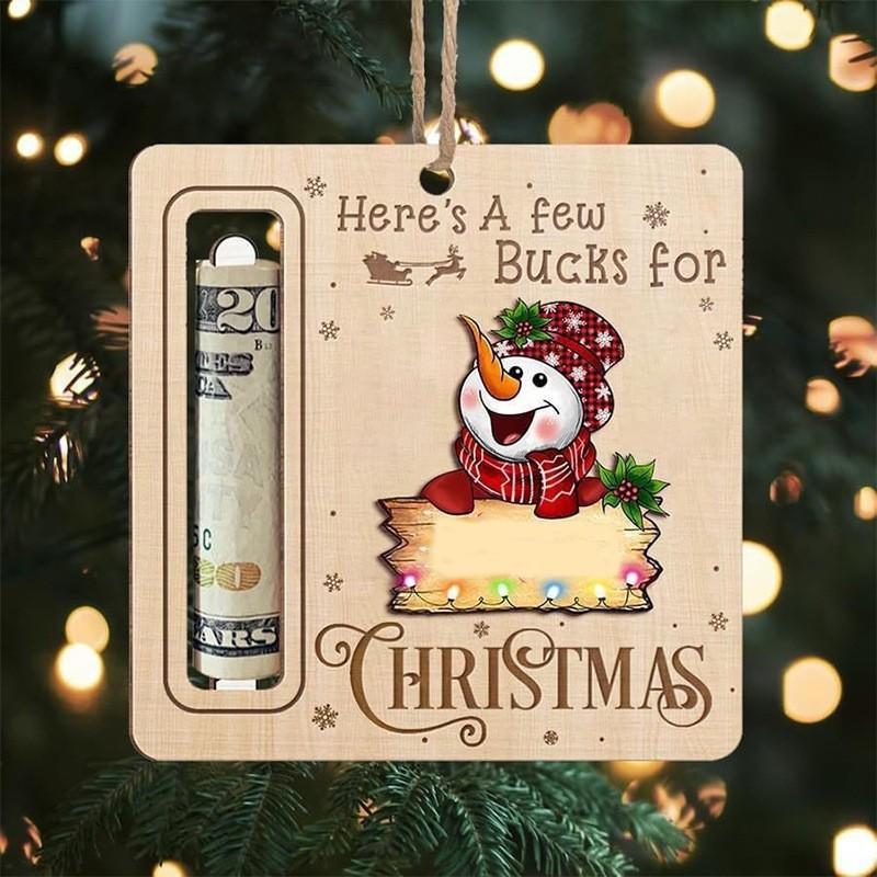 Christmas Cute Money Holder Christmas Ornament for Decorating Christmas Tree - Wooden Handicraft