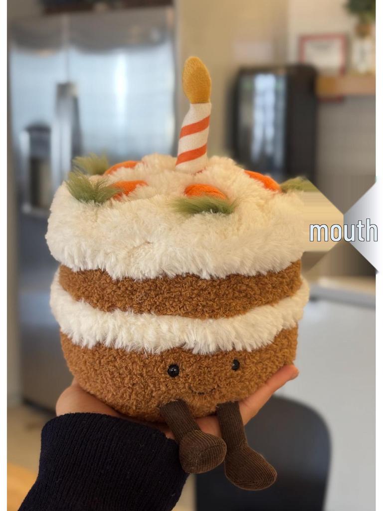 UK Rainbow Cherry Birthday Cake Plush Doll - Cute Creative Gift for Girls