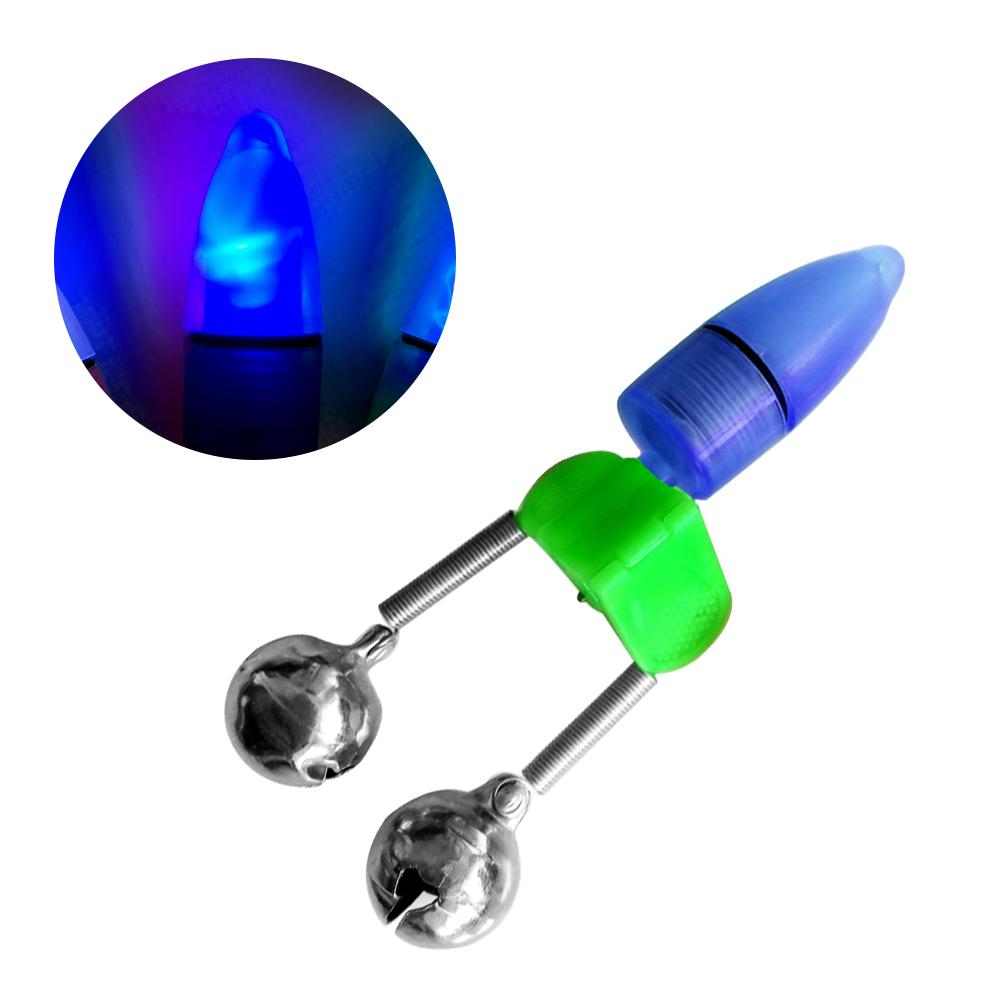 Alarme De Touche De Pêche LED - Double Cloches, Clips Réglables - Pour Pêche De Nuit, Détection Morsure Poisson (bleu, Rouge, Vert)
