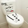 Toilettenaufkleber mit Cartoon-Ausdruck, wasserdicht, entfernbar, selbstklebend, PVC, Wandkunst für Wohnzimmer und Badezimmer, lustiger Ausdruck, Toilettensitzdeckel-Dekoration