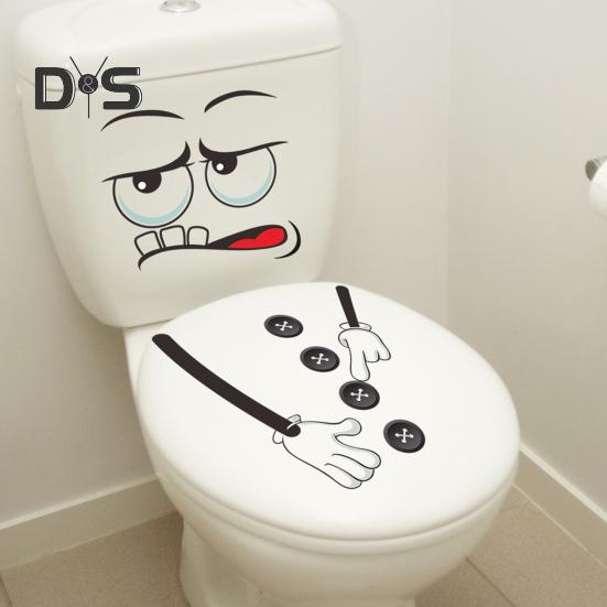 Desene animate expresie toaletă autocolant impermeabil detașabil autoadeziv PVC living room baie perete artă amuzant expresie toaletă capac capac decorare