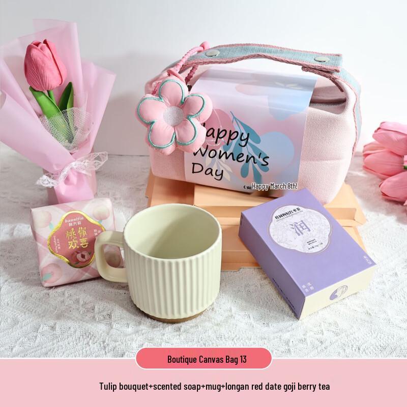 Women s Day Gift Set: Bouquet, Soap, Mug & Tea