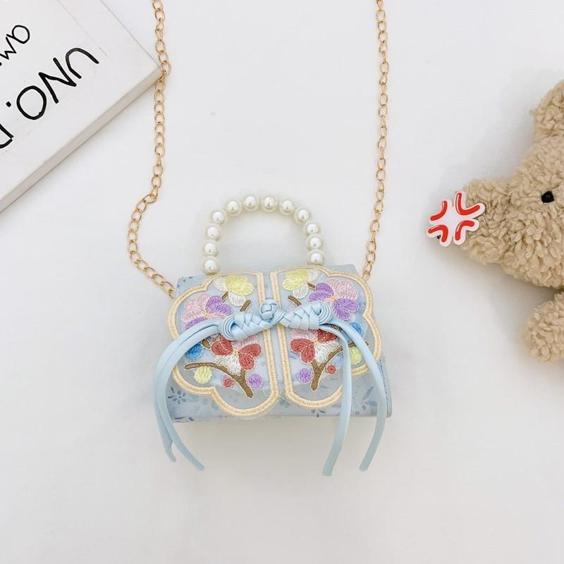 Double Pearl Knot Princess Crossbody Bag Cute Coin Purse Suitable Playing For
