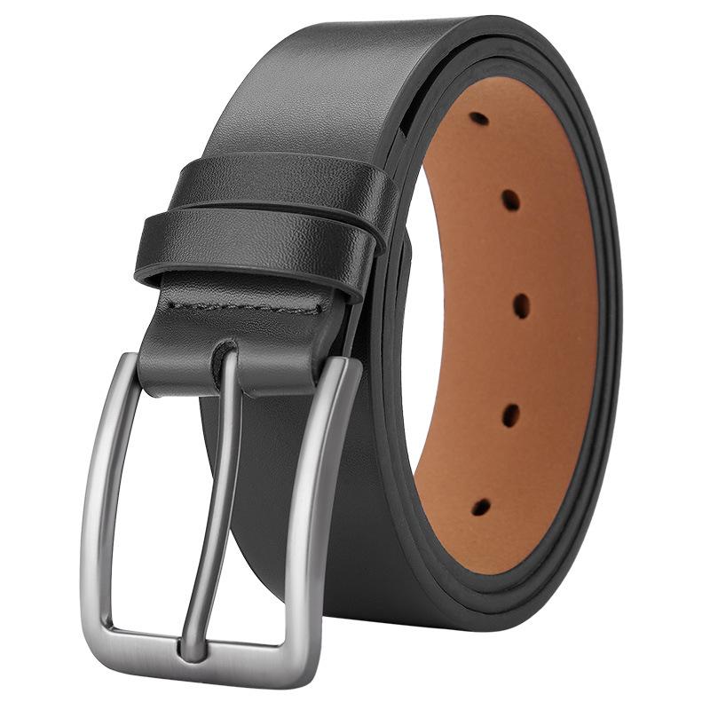 Men's High-end Leather Belt with Pin Buckle for Casual Wear, Trendy and Versatile for Young Men and Students Korean Style