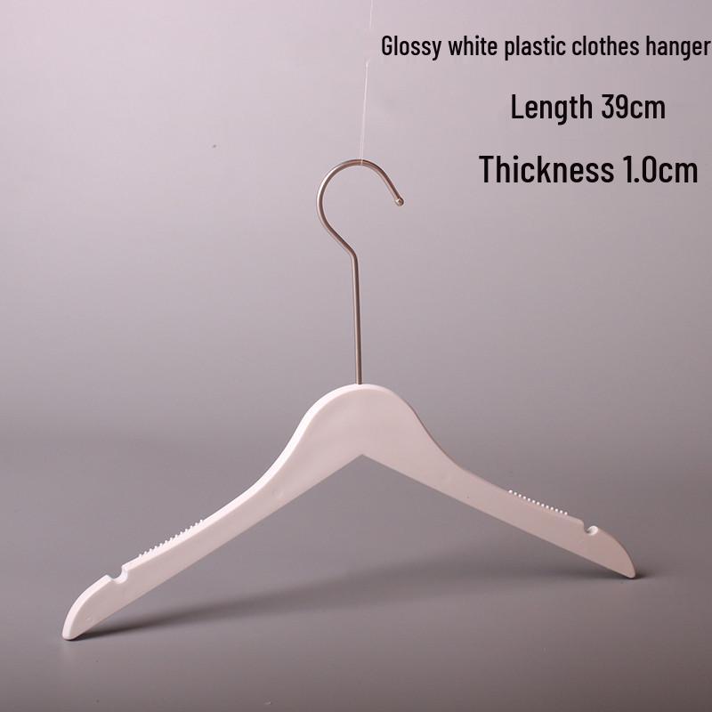 White Plastic Women's Clothing Hanger with Pant Clips for Live Streaming and Household Use