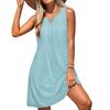 Women's Spring/summer V-neck Cuffless Bag Beach Smock Dress