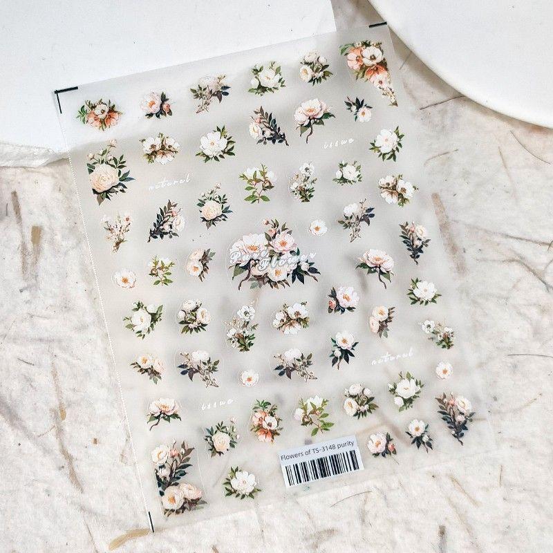 

Qiji Pure Flower Three-Dimensional Relief Nail Sticker Waterproof Nail Sticker Decorative Decals Ornament 3148 3149 Flowers of TS-3148 purity