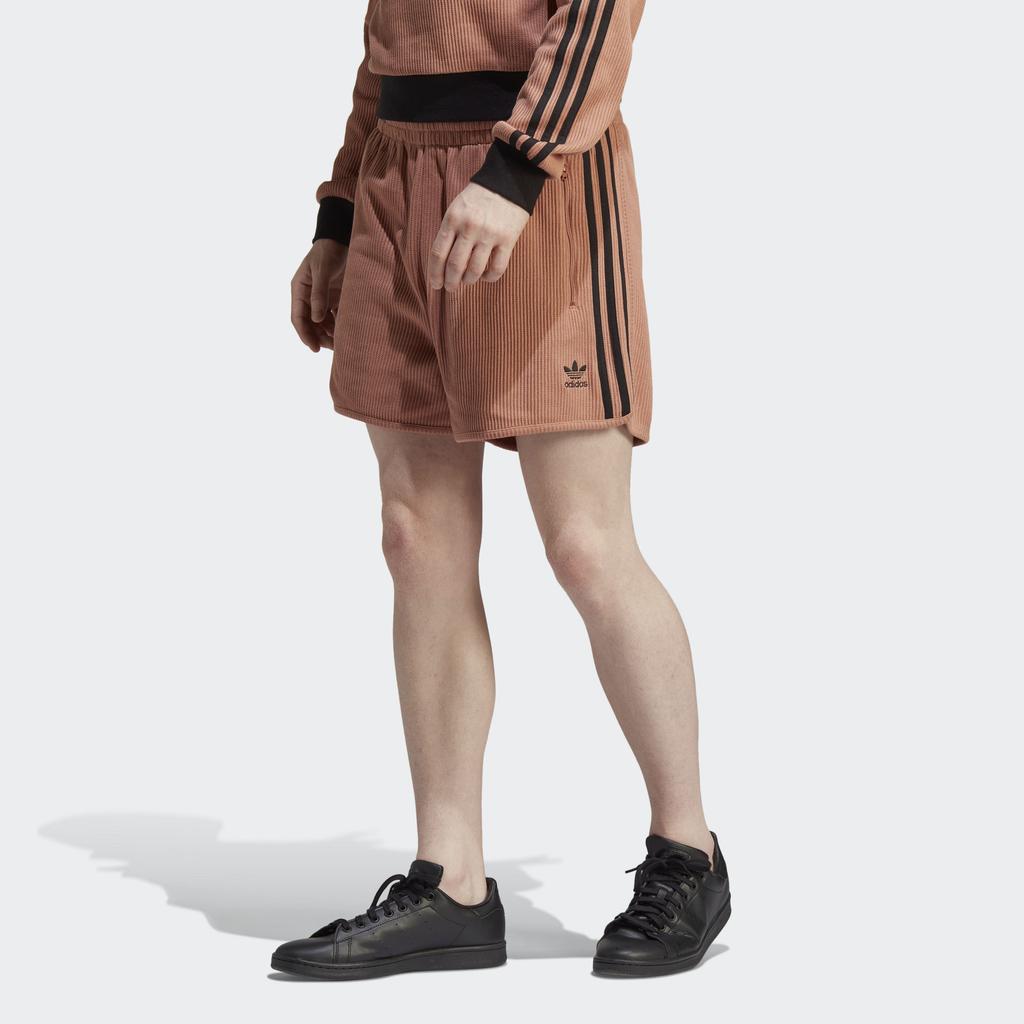 Adidas Originals Adicolor Classics Waffle Textured Stripe Shorts Men Shorts Coffee HS2082