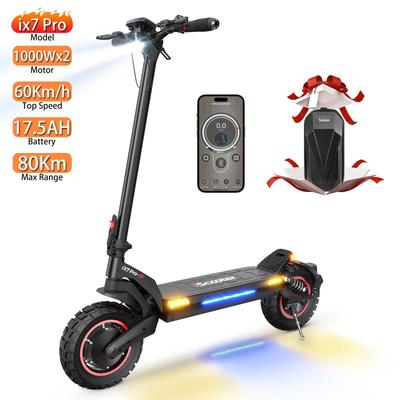 Electric Scooter Adult iScooter Ix7 Pro 1000Wx2 Dual Motor Electric Scooter Foldable Top Speed 60Km/h 48V 17.5AH Range 80Km Load 150KG