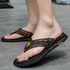 Genuine Leather Brand High Quality Non-slip Flip Flops Mens Designer Summer Beach Slippers for Men Fashion Casual Male Outdoor