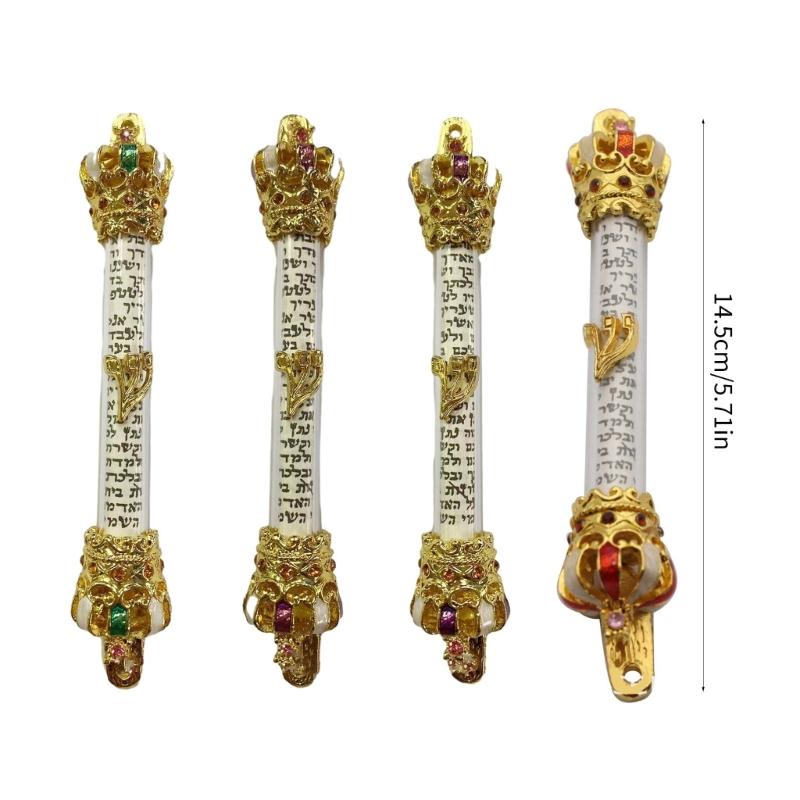 Bible Crowns Scroll Door Mezuza Home Gift Mezuzah Front Decor Jewish Gifts Women Wedding Metal Case Side Religious