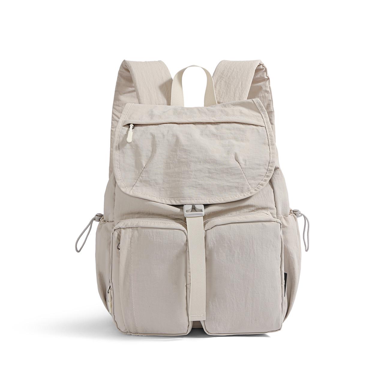 

Рюкзак женский в корейском стиле, ретро, однотонный – легкий и универсальный для путешествий, университета или повседневного использования. бежевый