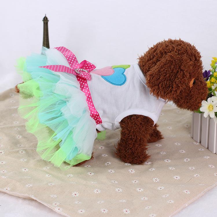 Spring and Summer New Teddy Puppy Pomeranian Puppy Dog Clothes Cat Pet Clothes Lip Skirt