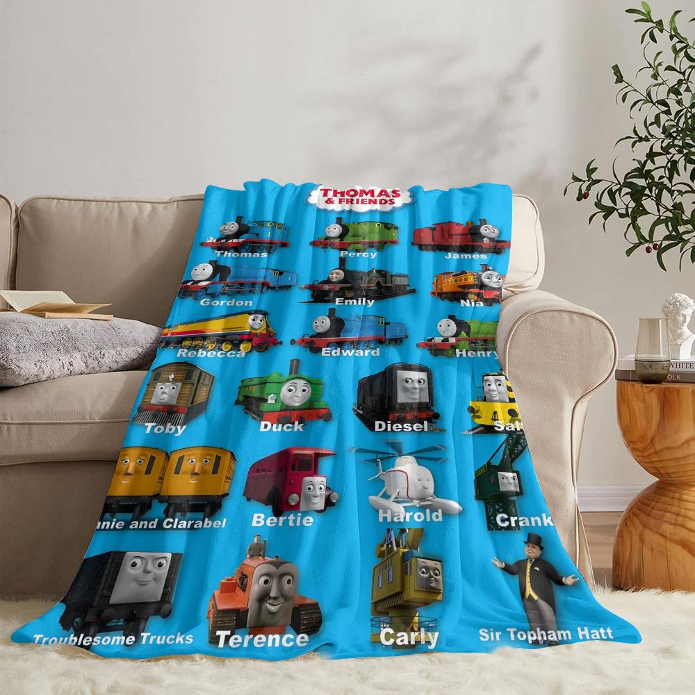T-Thomas The Train Throw Soft Flannel Throw Summer Blanket Lightweight Cozy Nap Blanket for Sofa Bed Travel