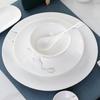 Elegant Bone China Dinnerware Set with Mountain Design