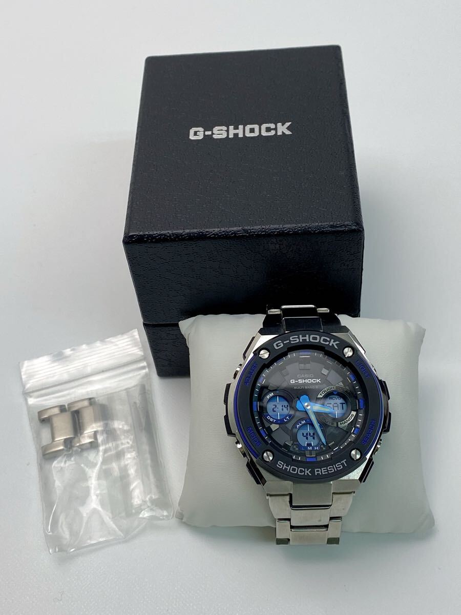 [Б/У] CASIO G-SHOCK GST-W100D-1A2JF G-STEEL Солнечные Радиоуправляемые Аналого-Цифровые Часы Состояние Близкое к Идеальному Коробка и Звенья
