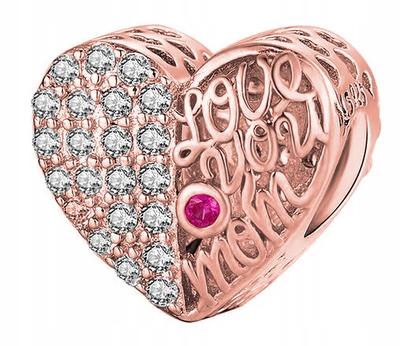 Charms Gold Plated Love You Mom Best Mother Silver 925