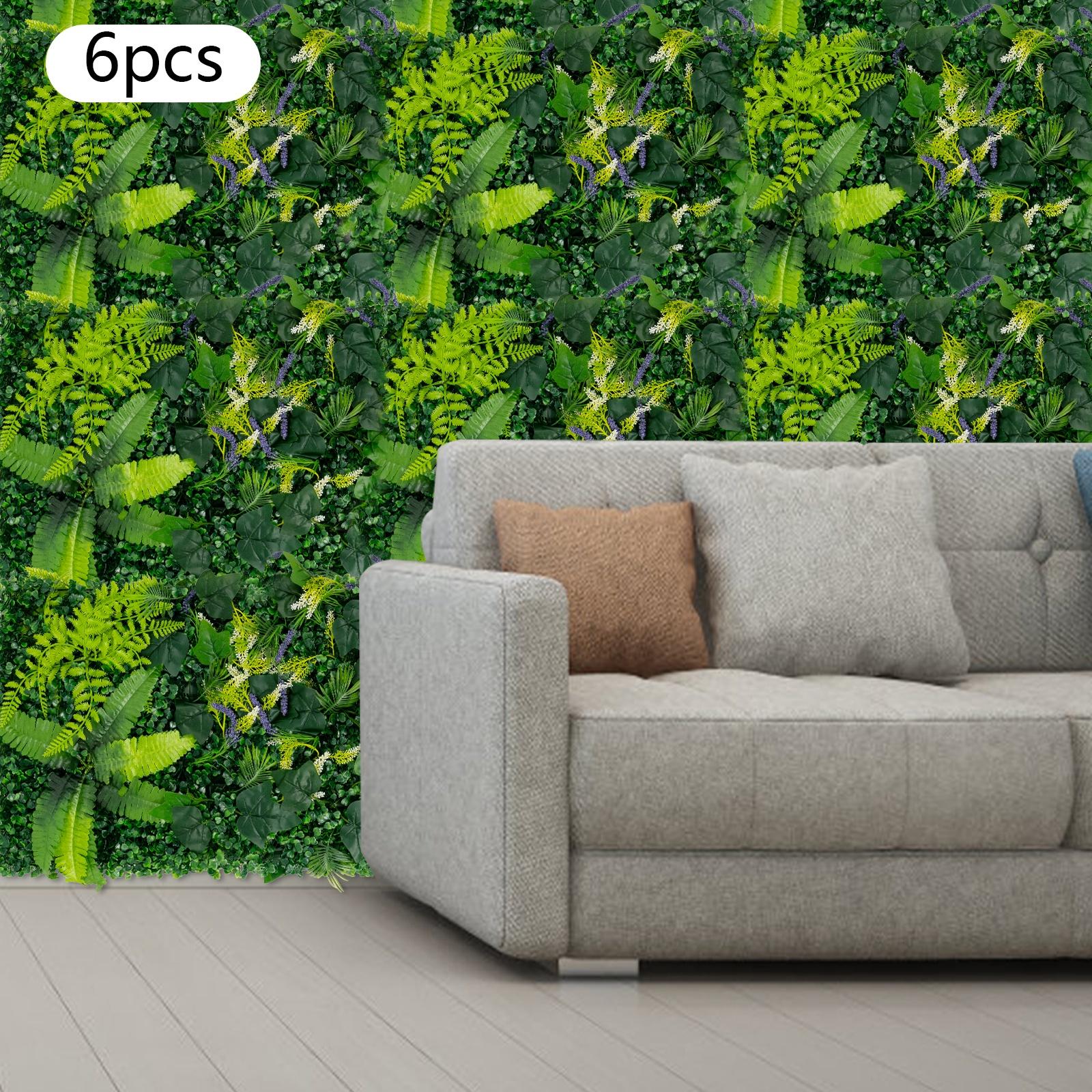 

6PCS Artificial Greenery Wall Panels,Fake Grass Backdrop for Home Decor,Modern Green Wall Decor 60x40cm Plastic Greenery Panels зелёный