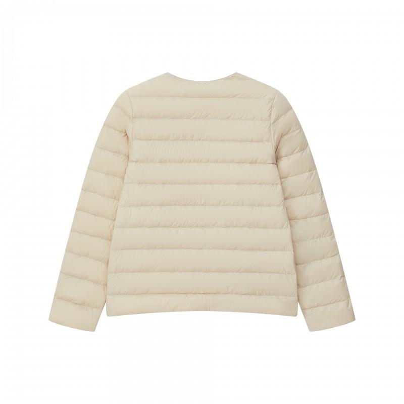 Lightweight 95% Goose Down Jacket Women Winter V-Neck Round Neck Convertible Outerwear