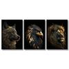 3 pezzi/set Poster Moderno Lupo Dorato Aquila d'Oro Leone Arte da Parete Pittura su Tela Arte per Soggiorno Camera da Letto Decorazione Regalo per Inaugurazione Casa
