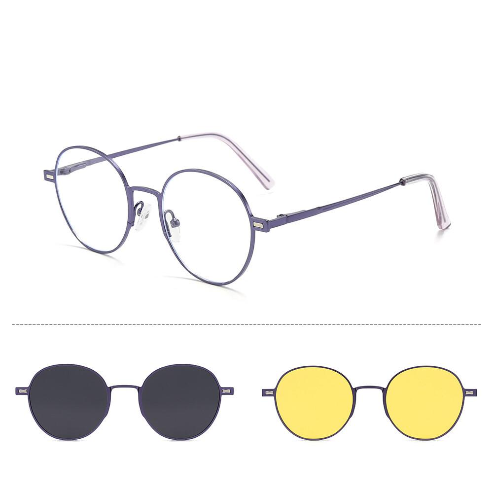 Anti Blue Light Men s Prescription Glasses Retro Vintage Round Sunglasses Driving Clip Magnetic Reading Glasses No Blue Light 0