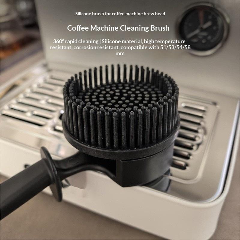 Coffee Machine Group Head Silicone Cleaning Brush 360° All-Angle Clean Heat Resistant Non-Slip Handle for Home Cafe Espresso Tool