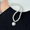 3pcs/set Fashion Heart-shaped Pendant Necklace Earrings Set Holiday Parties Daily Wear Women's Resin Jewelry Accessories Gifts