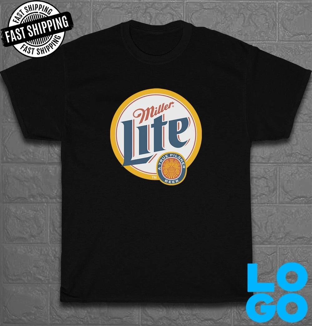 

New Miller Lite Logo Men s Funny T-Shirt Made In USA Size S to 5XL S