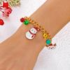 Christmas Metal Chain Necklace For Women Girls Santa Claus Snowman Bell Elk Wreath Pendant Clavicle Choker Party New Year Gifts