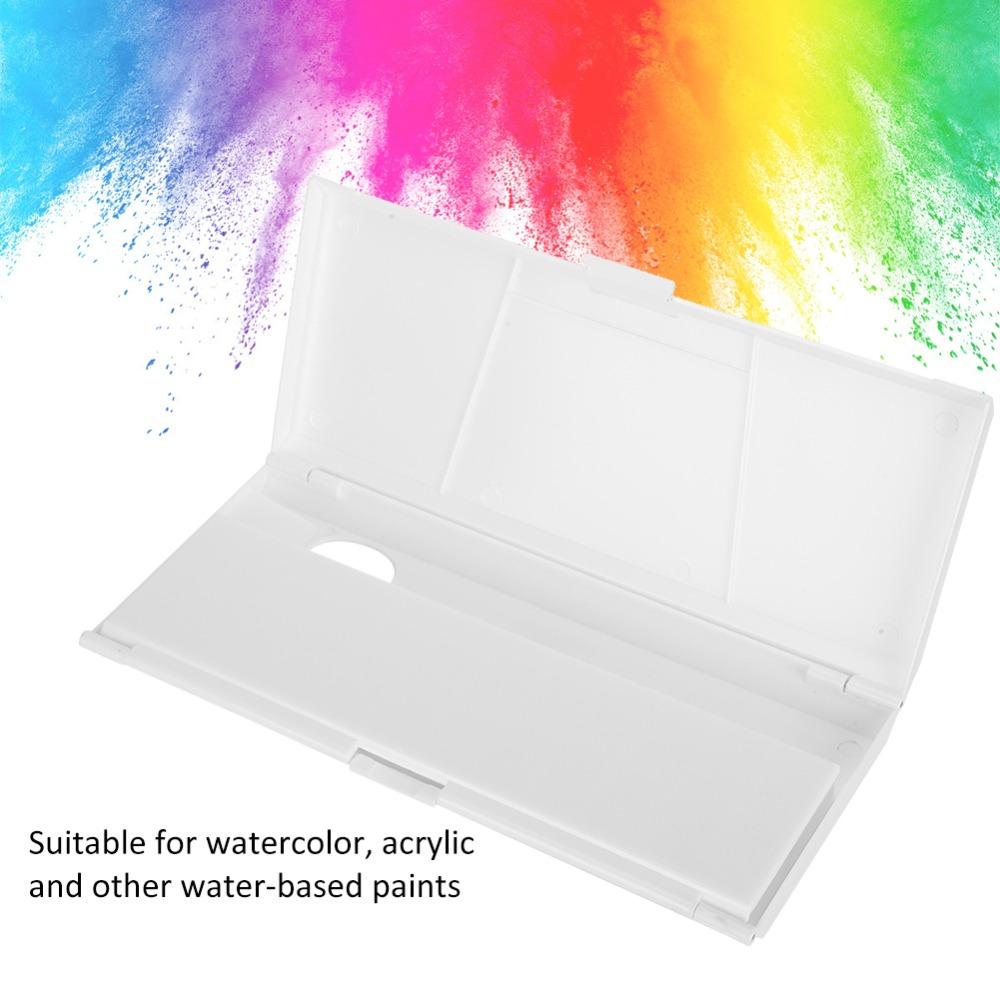 24 Fächer faltbare Malpalette Box Weiß Aquarell Mischschale Outdoor Feld Malerei