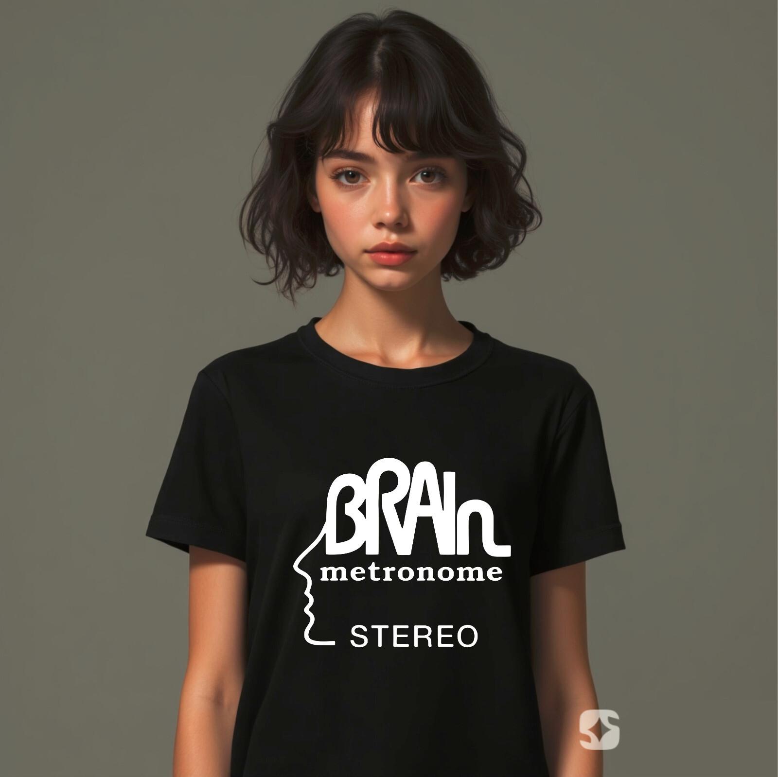Brain Records T-Shirt Music Label Metronome Stereo Guru Guru Neu Cluster Tee S