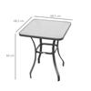 Gartentisch Bistro Tisch Glastisch Sicherheitsglas+Metall Schwarz L68,5xT68,5xH84cm