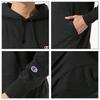 Champion Men's Basic One-Point Logo Pullover Hoodie Sweatshirt, Black, 100% Cotton, Long Sleeve Sweat Parka, Size M, C3-C118-090-M