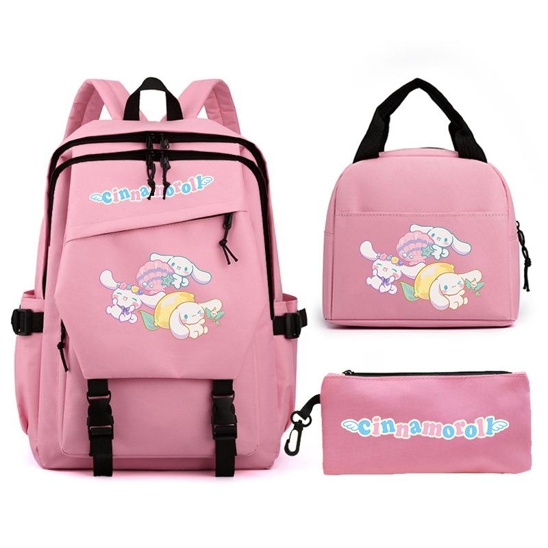 Cartoon Puppy Printed Schoolbag Set Backpack + Lunch Bag + Pencil Case Three-Piece Set